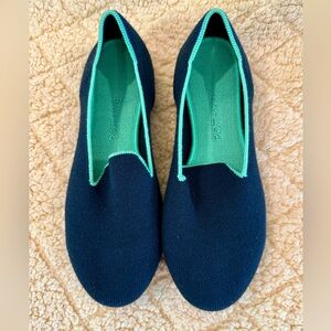 Rothy's The Loafer in Navy and Green Wool